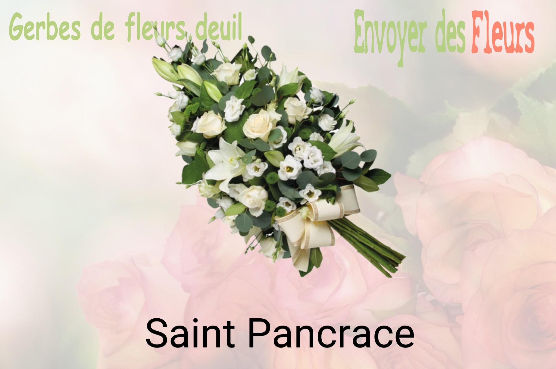 Gerbe de fleurs de deuil livrée à Saint-Pancrace